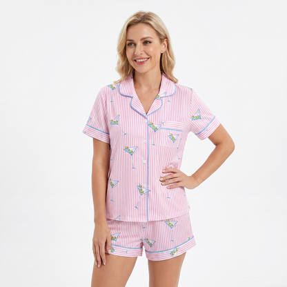 "Five O'Clock Somewhere" Women's Striped Martini Pajamas