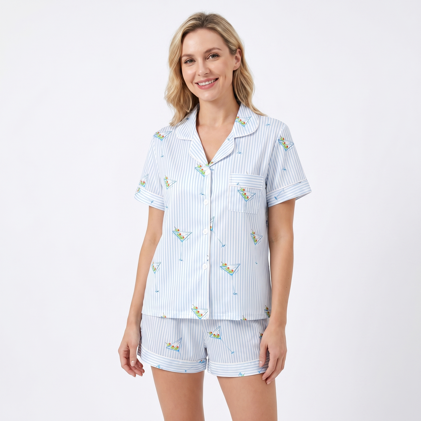 "Five O'Clock Somewhere" Women's Striped Martini Pajamas