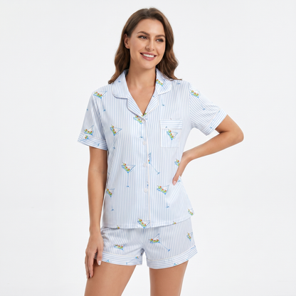 "Five O'Clock Somewhere" Women's Striped Martini Pajamas