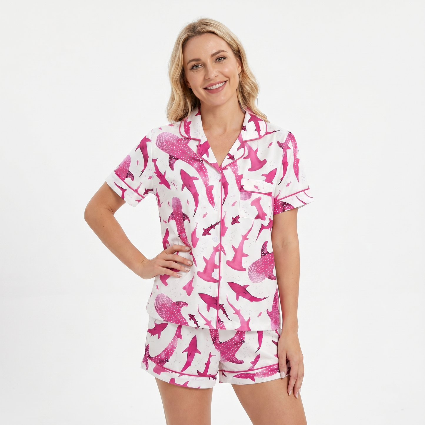 "Swimming with Sharks" Women's Shark Pajamas