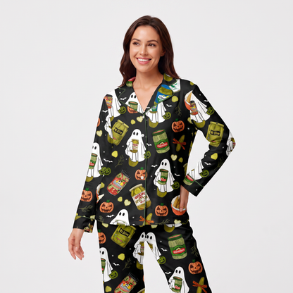 Spooky Pickle Girlie Halloween Women's Pajama Set
