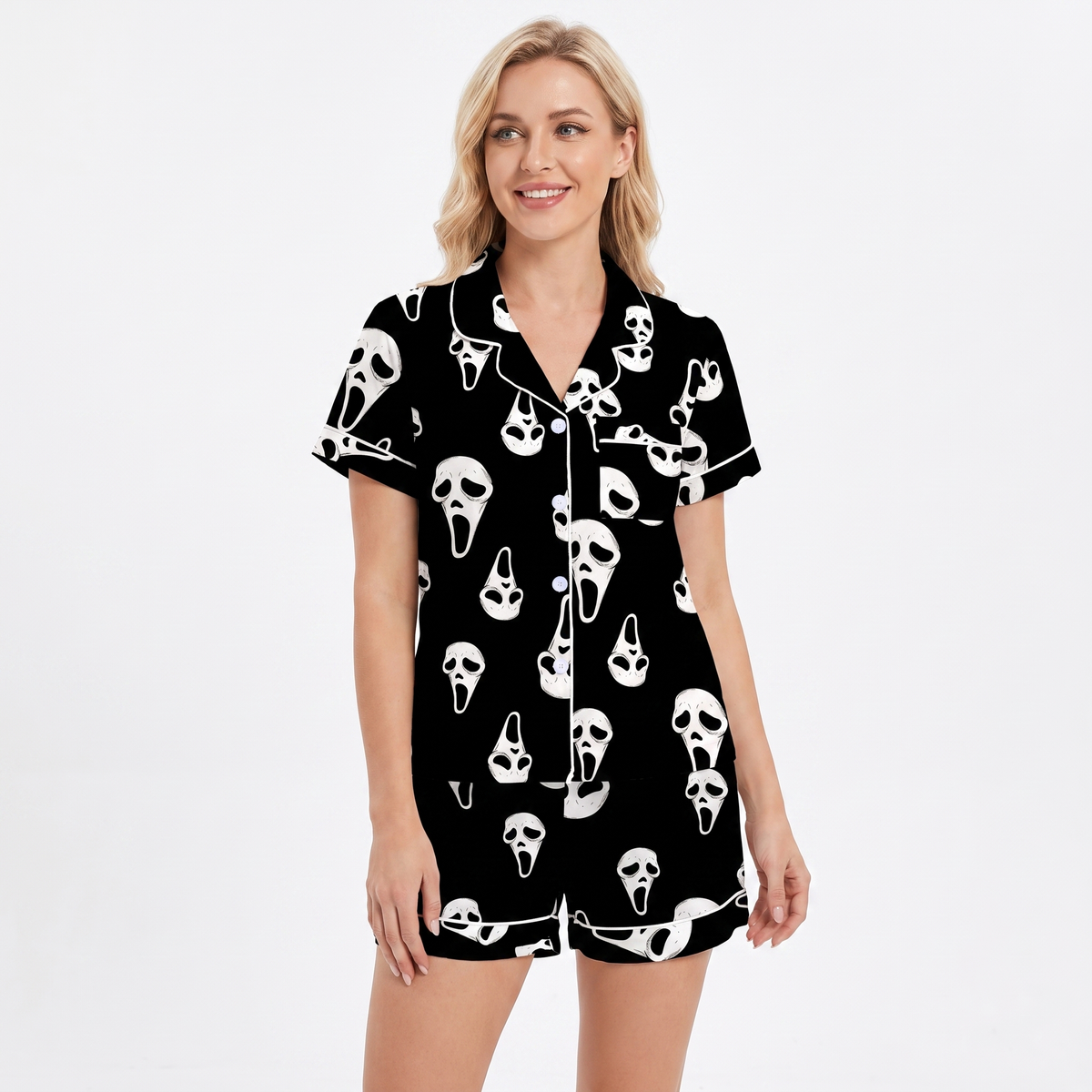Scream Mask Halloween Pajamas