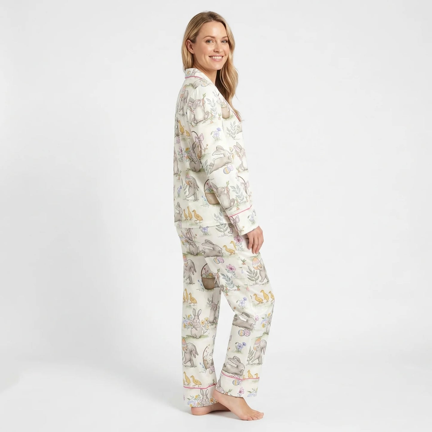 Easter Bunny & Ducklings Women's Pajama Set